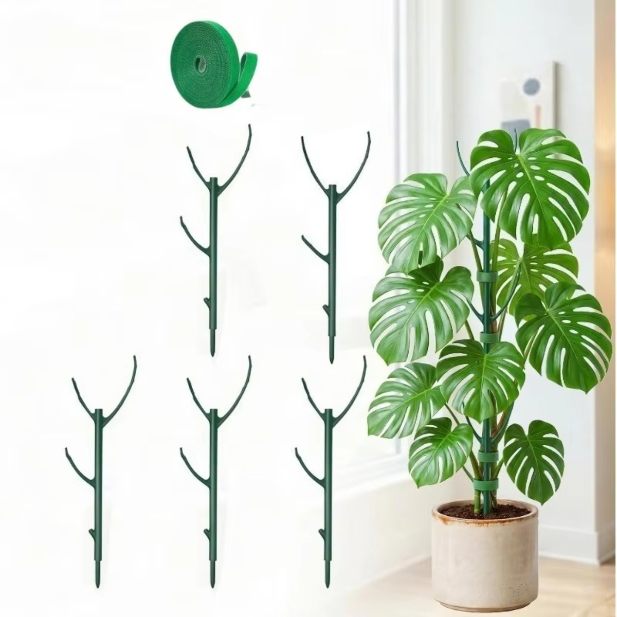 Plant Support Stake - 6-teiliges Monstera-Pflanzenstützset, stapelbare, hohe Stangen mit