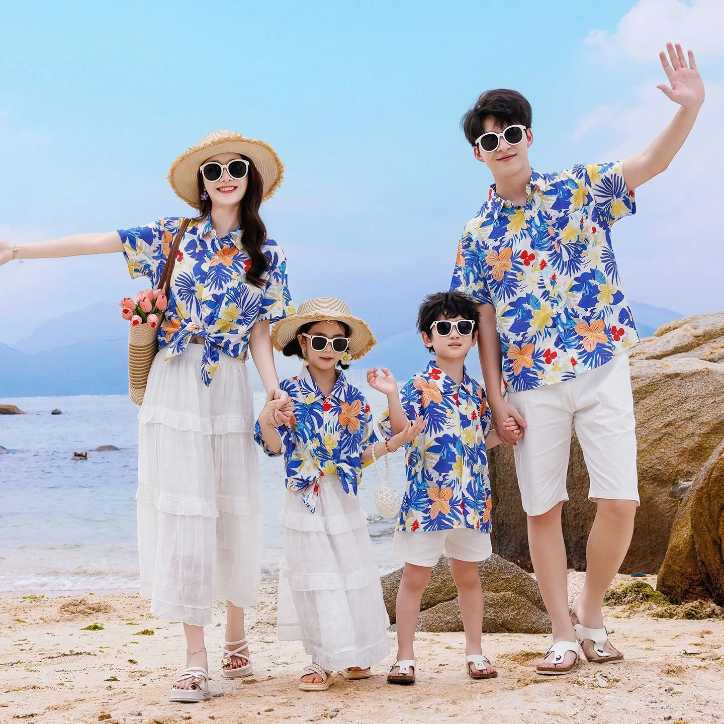 The Plant Parent - Urlaubs-Familien-Partnerlook-Sets: Mutter-Tochter-Shirts und -Röcke, Lässige Vater-Sohn-Tops