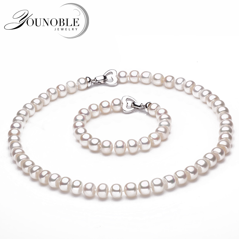 Snake Plant - Hochzeit natürliche Süßwasser Perle Halskette Armband
