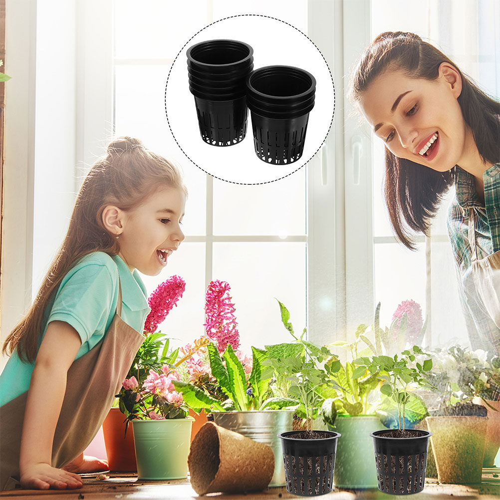 Indoor Plants - 15 Stück Hydrokultur-Pflanzenkörbe, 4 Zoll, Kunststoff-Netztopf
