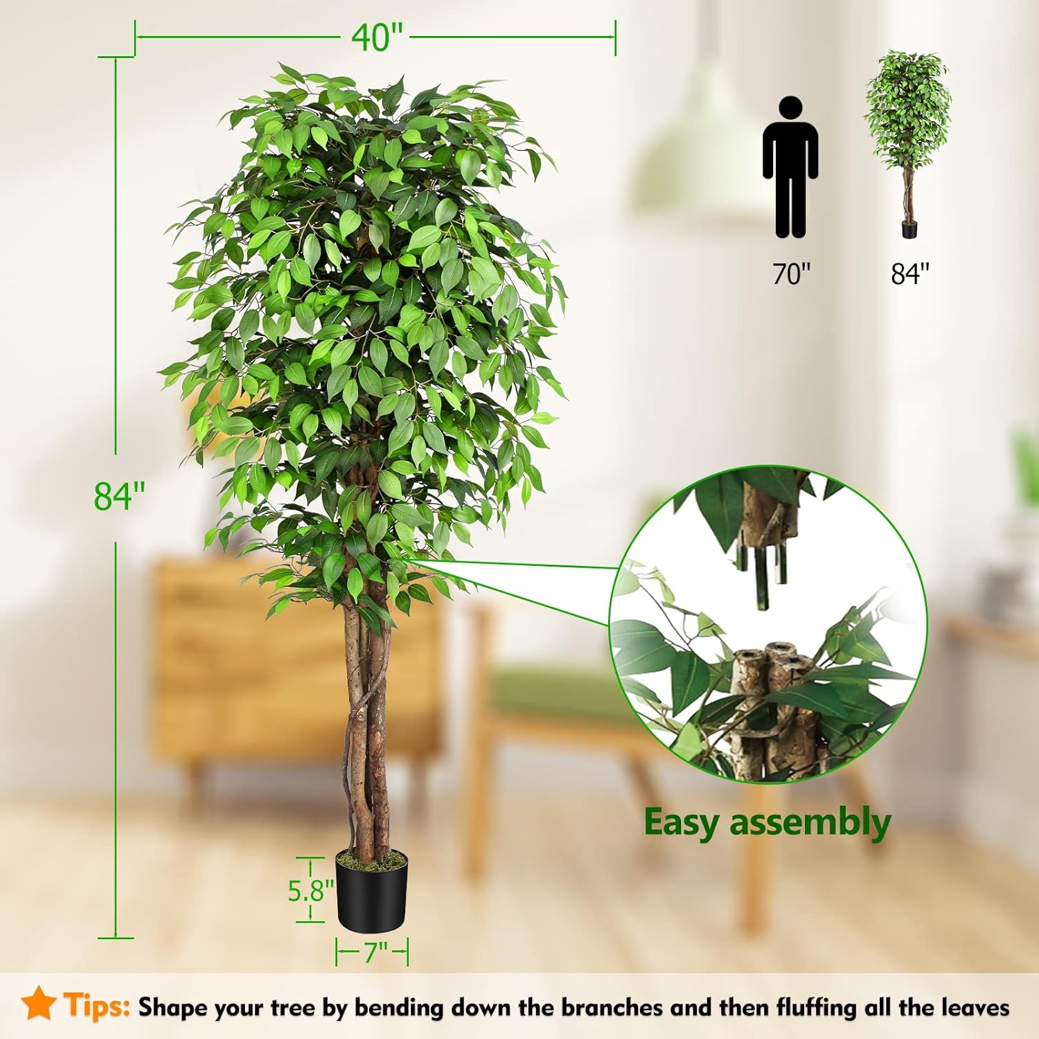 Lebensechter Künstlicher Ficus – Fiddle Leaf Fig Bewertung und Preis