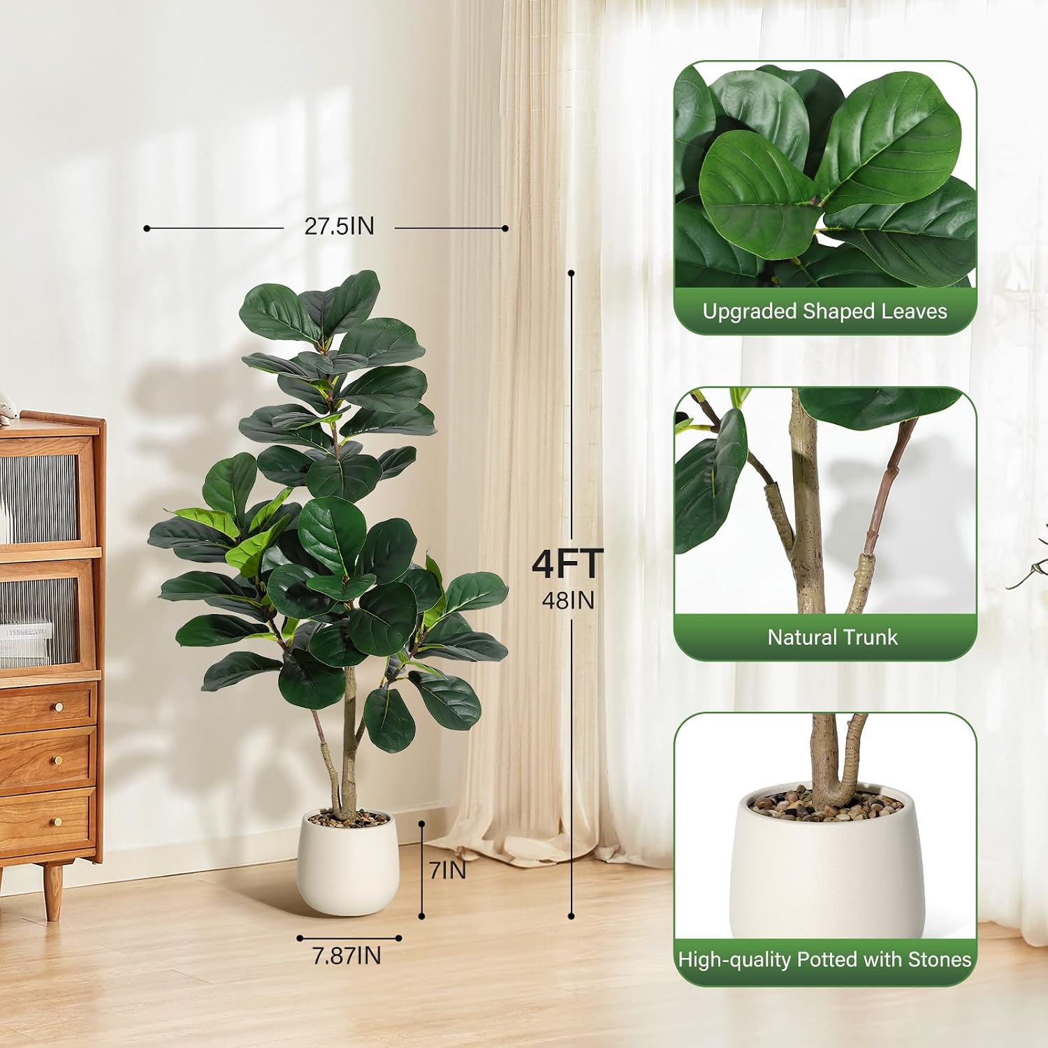 4 Fuß großer künstlicher Fiddl – Fiddle Leaf Fig Bewertung und Preis